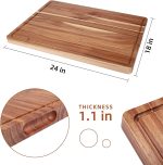 DYTesa Acacia Wood Cutting Board with Juice Groove, 24"x 18"x 1.2" Extra Large & Thick Butcher Block, Kitchen Chopping Board for Meat Veggies Fruit - Image 8