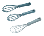 Mainstays 3-Piece Silicone Whisk Set, 10.5"/10.4"/9.6" L, Blue Color - Image 2