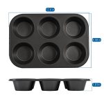 Mainstays 6 Cup Jumbo Muffin Pan, Non-Stick Bakeware,3.4 inch Diameter Cups,Gray,Carbon Steel - Image 3