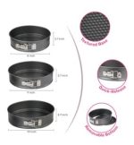 Mainstays, 8", 9", 10" Round Nonstick Carbon Steel Springform Cake Pans, Gray, Set of 3 - Image 6