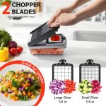 Aonhom Vegetable Chopper Food Slicer, 15 in 1 Multi-Function Food Chopper for Onion, Veggie, Cheese Grater, Vegetable... - Image 5