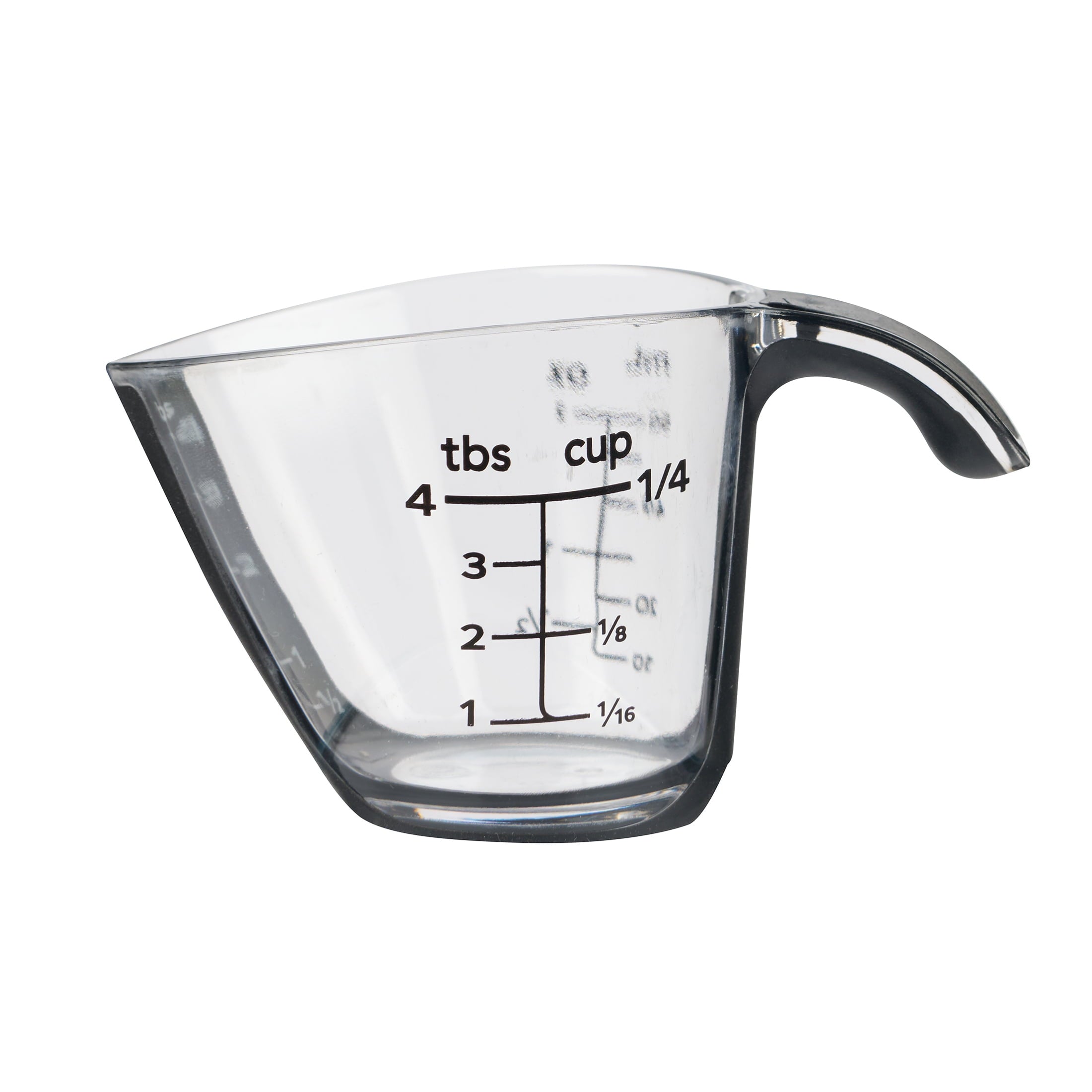 Mainstays-1-4C-Plastic-Mini-Measuring-Cup-Black-Transparent_d12bbd04-95b8-458e-a1bb-5bed42a312c7.a51f6806aa535321fc890adef4644f2e Mainstays 1/4C Plastic Mini Measuring Cup, Black/Transparent