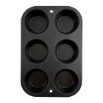 Mainstays 6-Cup Nonstick Steel Muffin Pan, 2.9" Cup, Gray, 1 Count