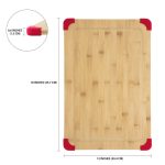 Farberware 12X18 inch Thick Bamboo Wood Cutting Board with Non-Slip Red Corners - Image 5