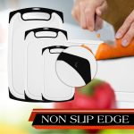 Belwares Plastic Cutting Boards Set of 3, with Non-Slip Feet & Deep Drip Juice Groove - Image 5