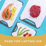 𝐁𝐏𝐀-𝐅𝐫𝐞𝐞 Cutting Boards for Kitchen - Plastic Cutting Board Set of 3, Dishwasher Safe Cutting Boards with Juice Grooves, Thick Chopping Boards for Meat, Veggies, Fruits, Non-Slip (Black) - Image 3