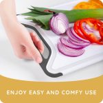 𝐁𝐏𝐀-𝐅𝐫𝐞𝐞 Cutting Boards for Kitchen - Plastic Cutting Board Set of 3, Dishwasher Safe Cutting Boards with Juice Grooves, Thick Chopping Boards for Meat, Veggies, Fruits, Non-Slip (Black) - Image 7